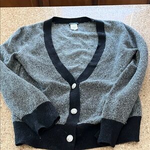 J. Crew Black and Gray Women's Cardigan